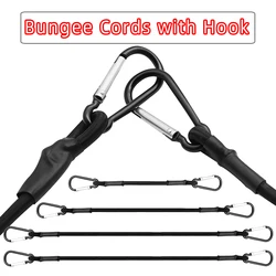 Elastic Bungee Cords with Hooks for Securing Luggage and Gear (Black)