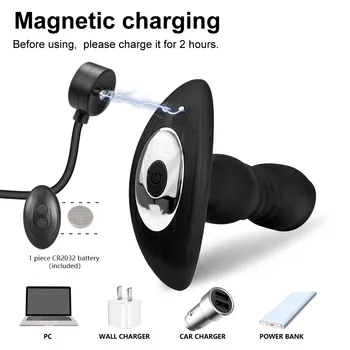 Thrusting Massagers Butt Plug Anal Plug Vibrator for Men Dildos Male Masturbator Prostate Stimulators Sex Product for Adult 18+ 4