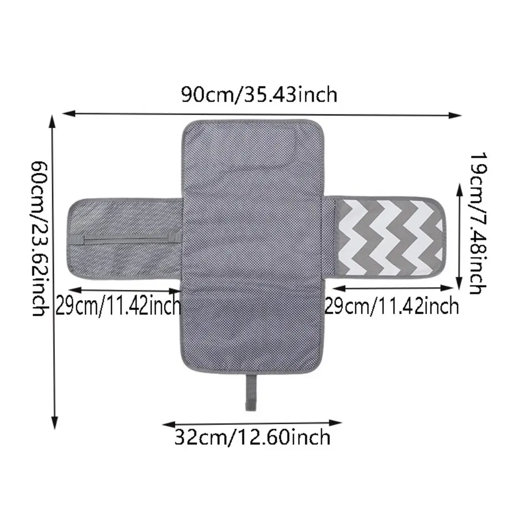 Waterproof Baby Diaper Pad Portable Foldable Diaper Changing Table Lightweight with Mesh Pockets Baby Changing Mat Travelling.