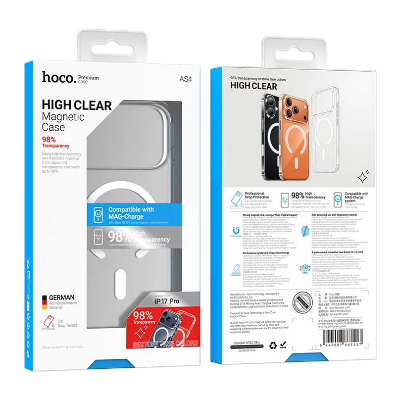 HOCO AS4 Magnetic Clear Case for iPhone