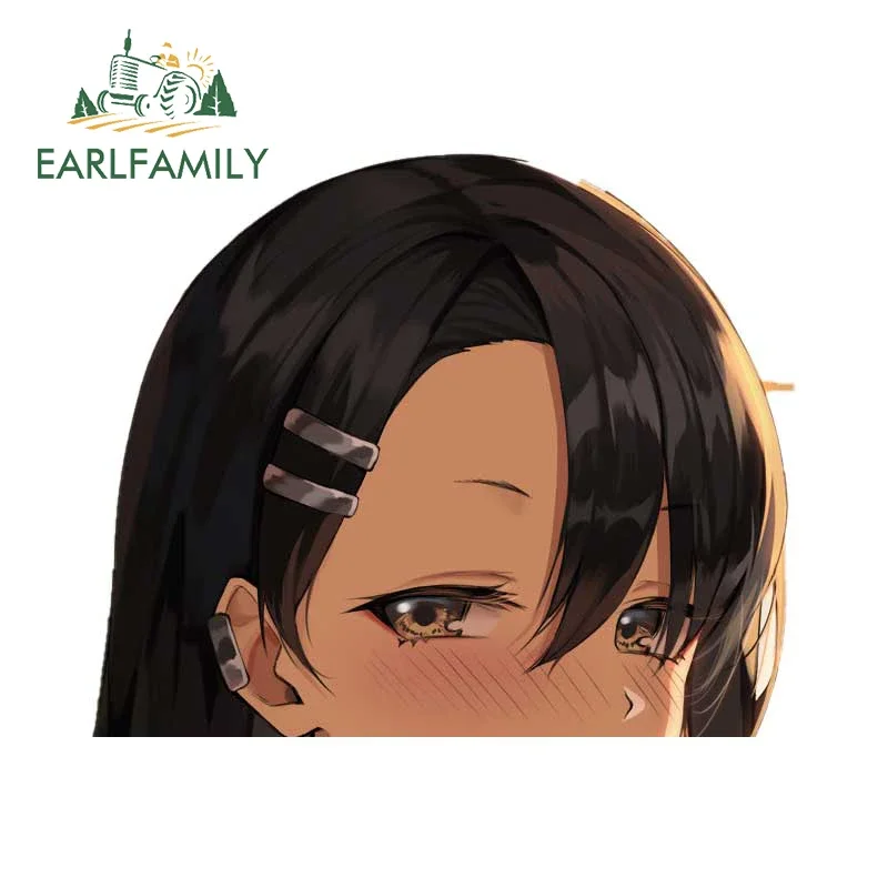 

EARLFAMILY 13 см x 10,8 см для аниме, милая наклейка в виде прикуса, мультяшная наклейка на автомобиль, кондиционер, виниловое украшение JDM