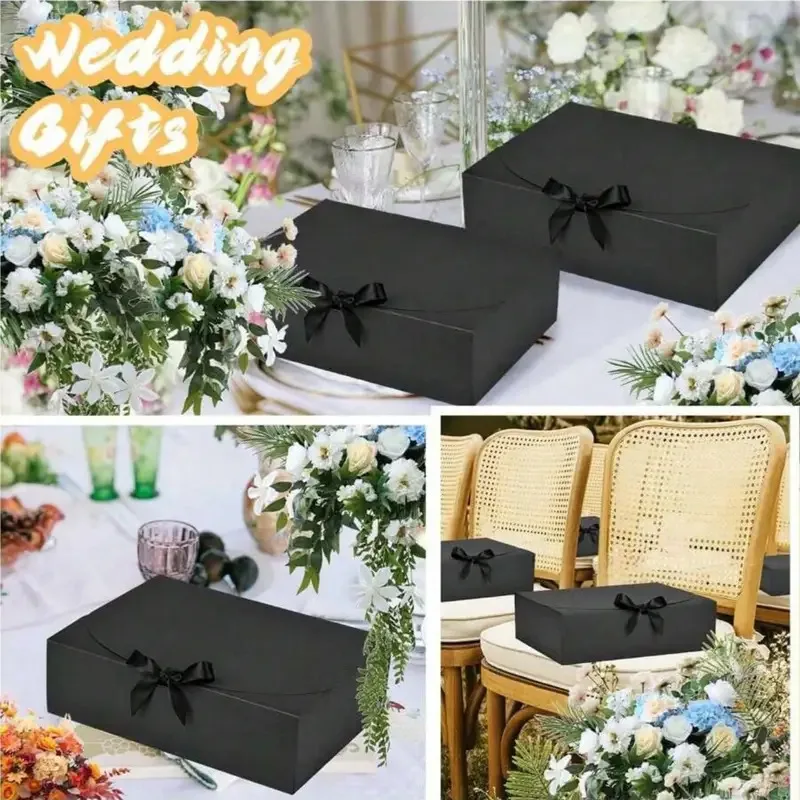 Elegant Black Gift Box with Ribbon