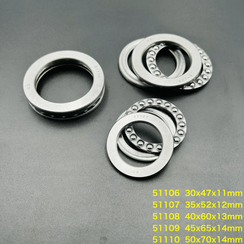 

4-8pcs/Set 51106 , 51107 , 51108 , 51109 , 51110 Plane Axial Ball Plain Thrust Bearing 3-Parts