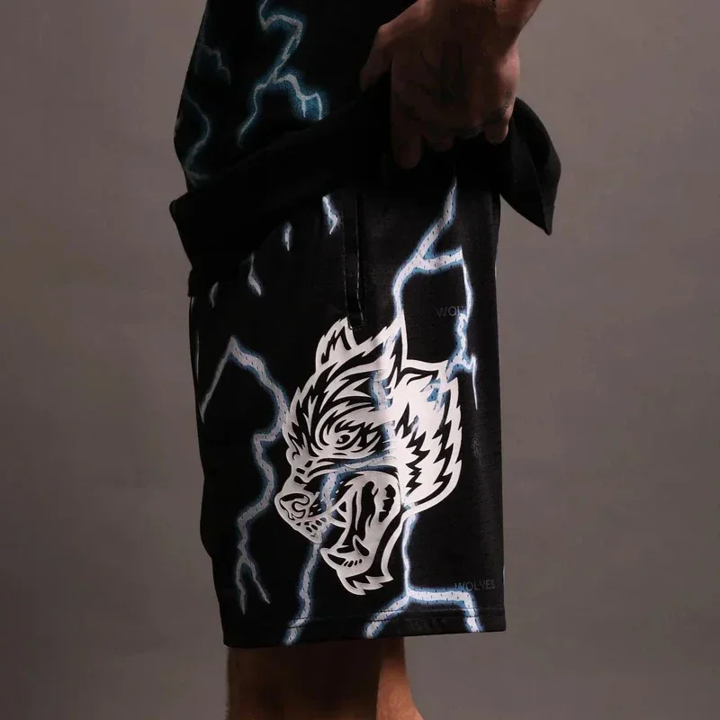 

Американские мужские спортивные шорты, сетчатые пляжные брюки, быстросохнущие, дышащие, с принтом дождя, для фитнеса, повседневные, летние, новые