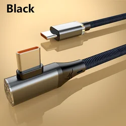 Enhanced 90 Degree Elbow USB - C PD120W Fast Charging Cable - 0.25m (Black)