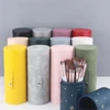 Portable Makeup Brush Bag PU Leather Multi Functional Makeup Brush Storage Bucket Stationery Storage Box Pencil Case 1