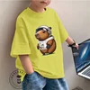 Adorable Kids Fashion Tee Capybara Illustration Perfect Summer Wear Soft Fabric Ideal Gift for Children All-in-one Base Shirt 5