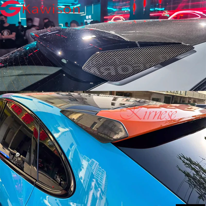 

4PCS CARBON FIBER REAR ROOF TOP WING TRUNK LIP TAIL SPOILER FOR Porsche Cayenne Coupe 2019 2020 2021 2022 2023
