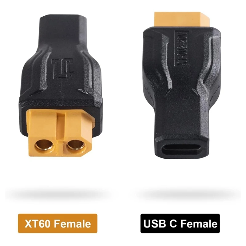 2PCS USB C To XT60 Adapter Type-C To XT60 Female 100W 20V/5A Charging Connector for RC Model Energy Storage Power lithium battery