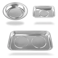 3-Piece Magnetic Tray Holder, Magnetic Parts Tray Set, Thickened Tray,Stainless Steel, Tool Trays For Screw, Bolts, Nuts 1