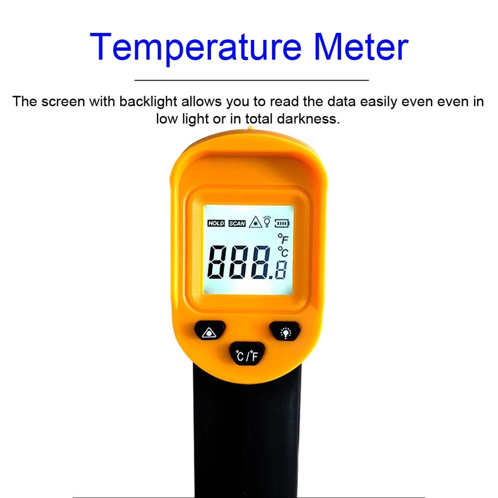 ATR Infrared (IR)Digital Temperature Gun Thermometer (Non-Contact LCD IR  Laser) Batteries Included