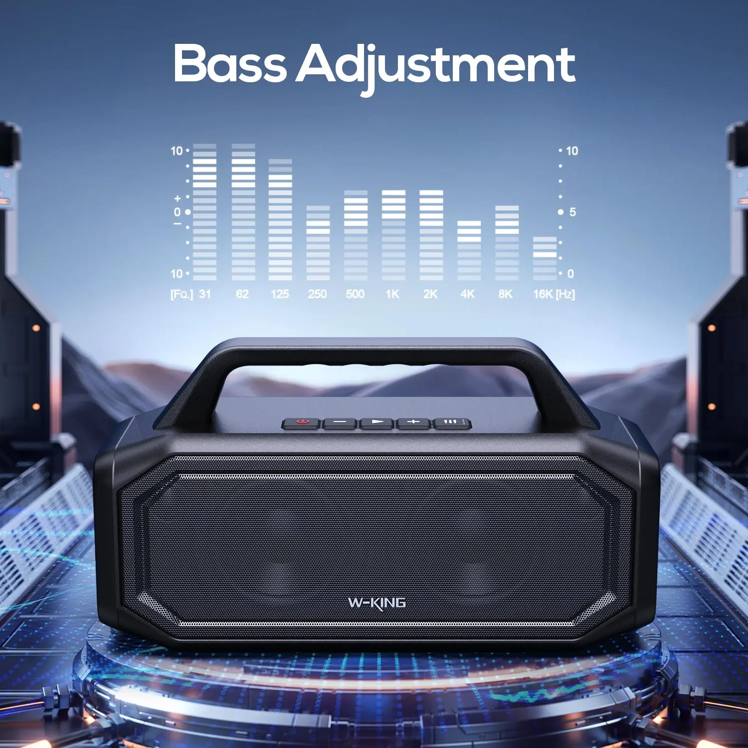 W-KING 80W Portable Bluetooth Wireless Speaker, Outdoor IPX6 Waterproof Loud with Bass Boost, Stereo Pairing, Reverse Charging 4