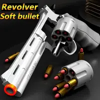 Revolver Toy Gun, Manual Firing, Soft Bullet, Shell Throwing Soft Bullet Gun Toy, Long Revolver Toy Gun (Containing 6 Bullets An 1