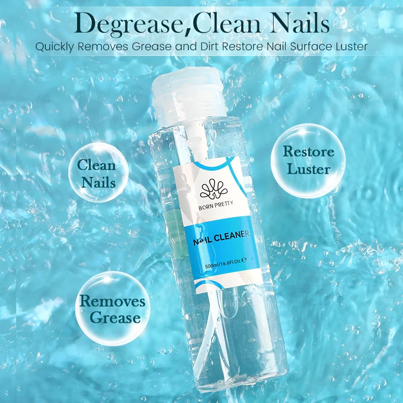 BORN PRETT 500ml Nail Gel Remover Nail Brush Cleaner Nail Polish Cleaner Care Tools Solution Liquid Manicure Nail Art Tools 6