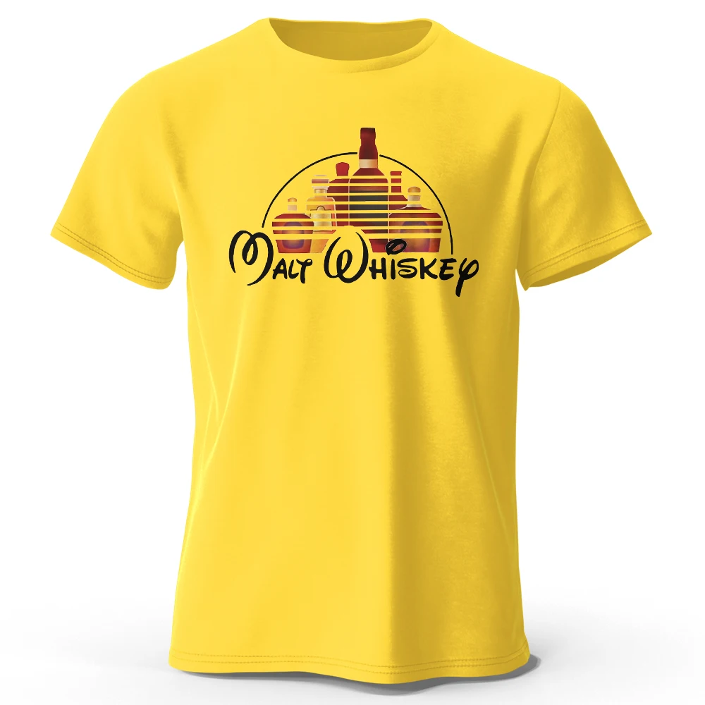 Men's Malt Whiskey Graphic Oversized Cotton Tee - Fun Summer Top