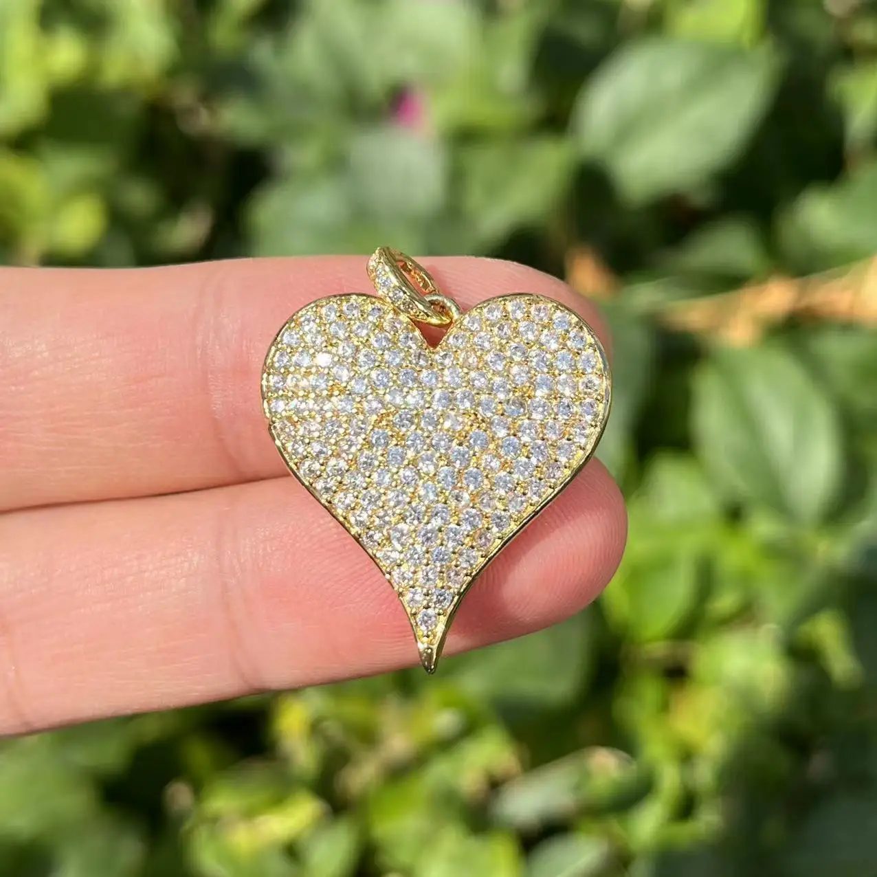 5pcs/lot Classical Heart Pendant Zirconia Paved Charms 25x26mm for Hand Making Custom Bracelets Jewelry Accessories