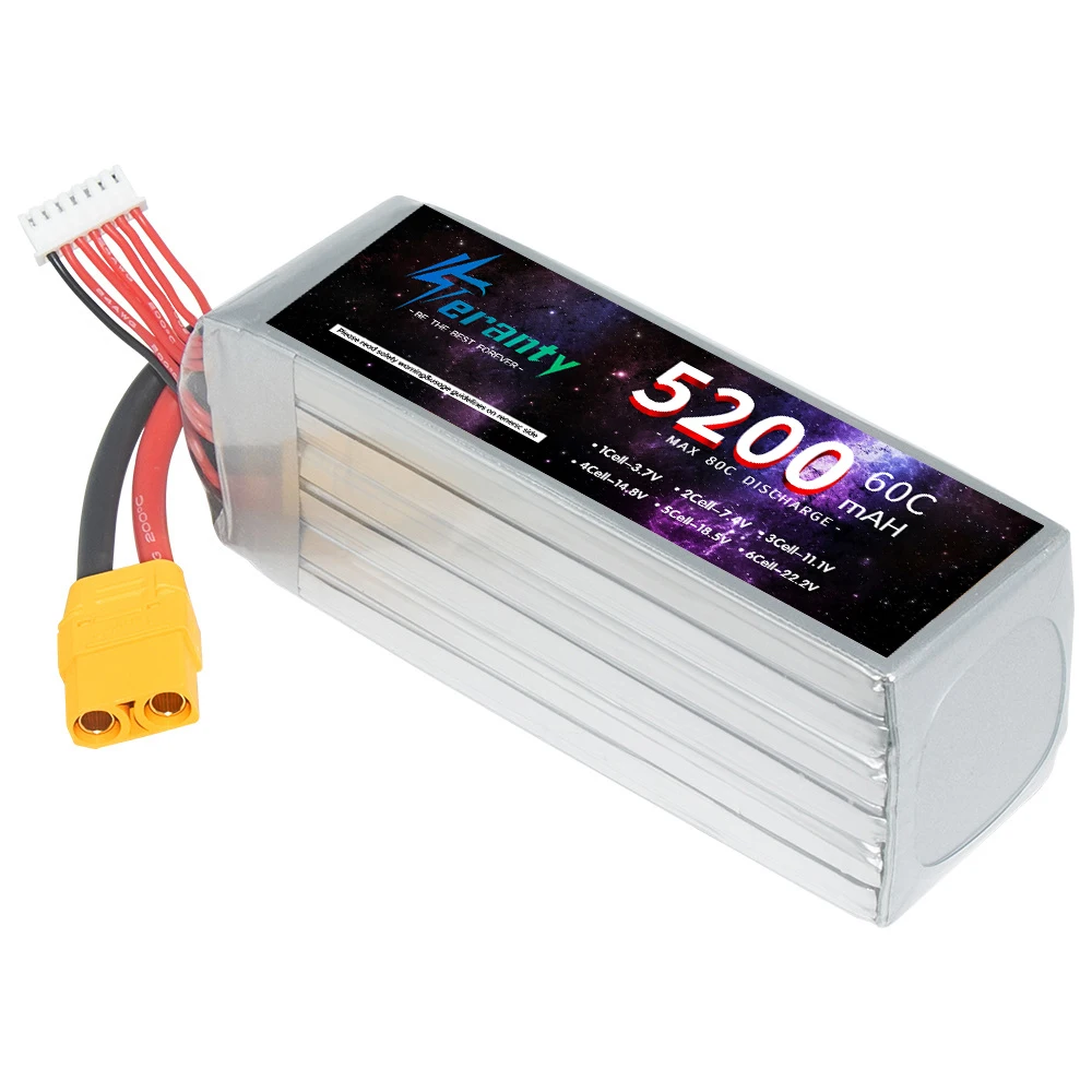 Batterie LiPo 5200mAh 22.2V 6S pour Drone RC EC5/XT90/XT60/TRX/T