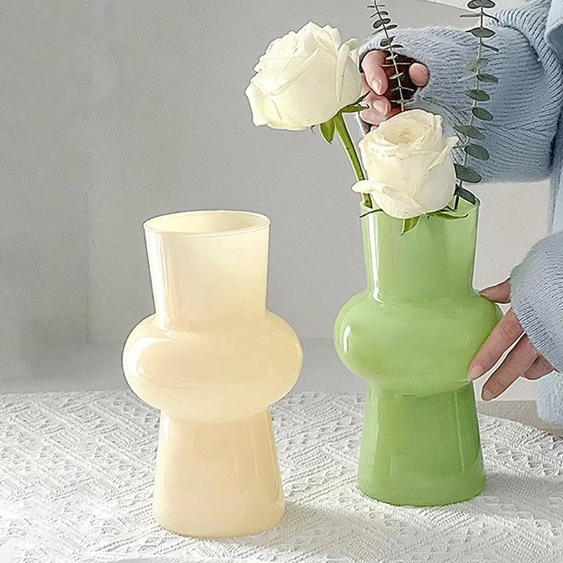 Glass Flower Vase Decoration Home Modern Decorative Vases Hydroponics Plant Bottle  Multicolor Flower Plants Desktop Ornament 화병