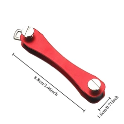 Sleek Metal Key Organizer - Foldable Compact Key Holder for Efficient Key Management (RED)