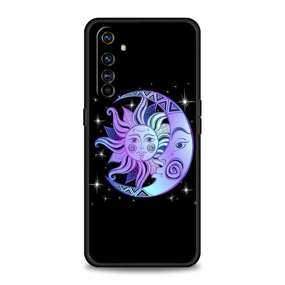 Whimsical Sun and Moon Face Silicone Phone Case