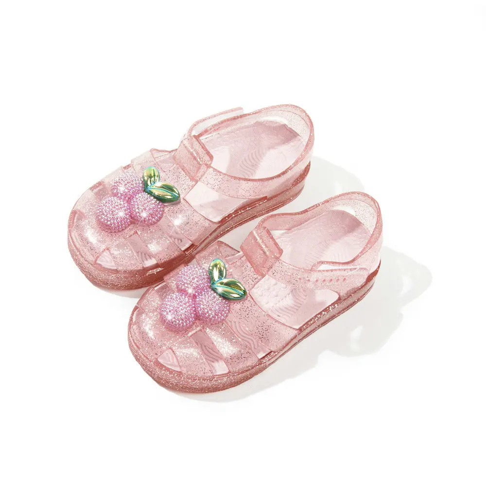 Summer Children Jelly Princess Sandals Sweet Girls Toddlers Baby Breathable Hollow Shoes Comfortable Non Slip