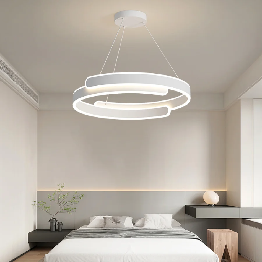 

Bedroom chandelier simple modern creative dining room lamp minimalist trichromatic light bedroom lamp