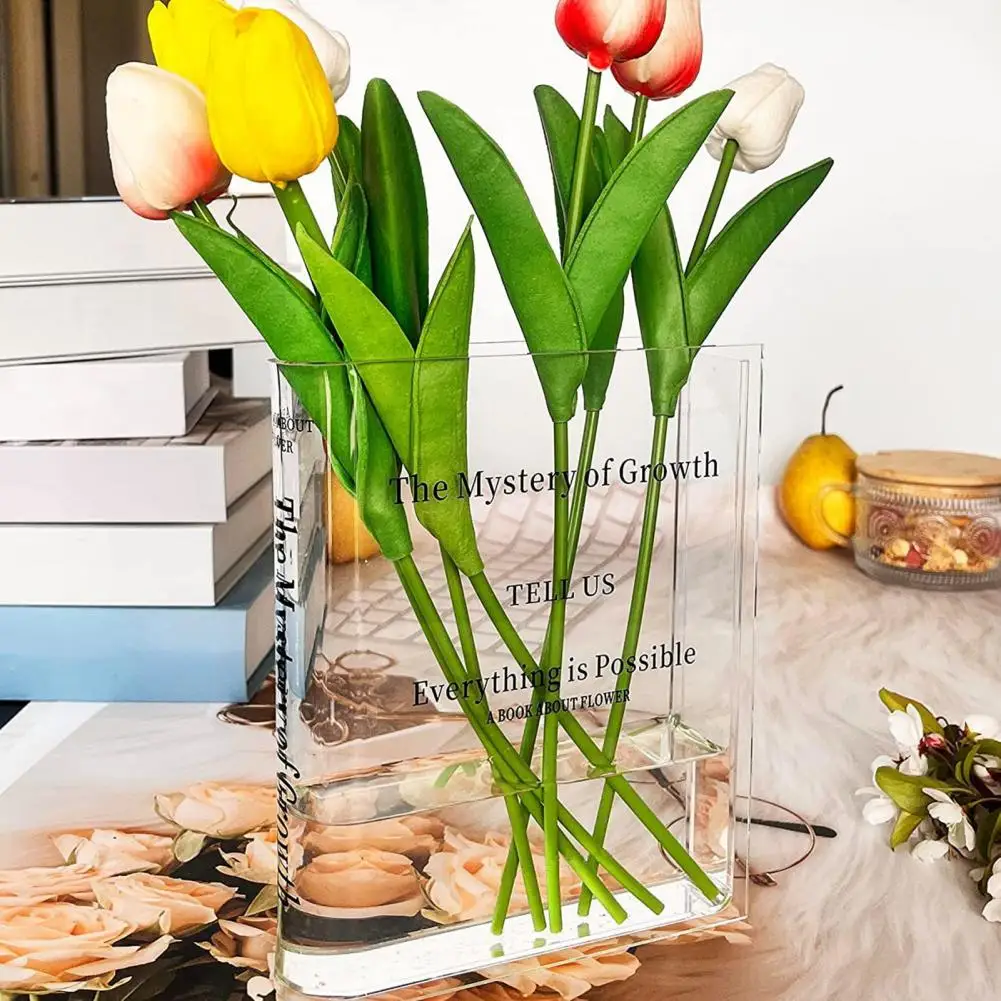 Water Planting Plants Vase Acrylic Book Vase for Water Planting Flowers Aesthetic Home Office Decoration Gift for Book Lovers 6