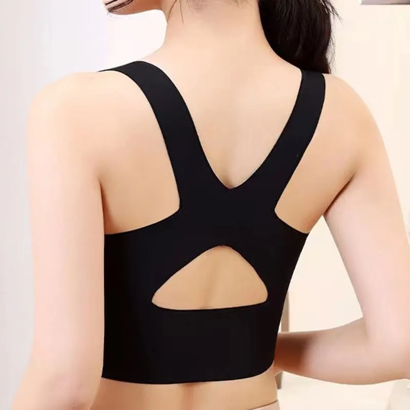 Women Lingerie Bra Gather Up Sport Camisole Underwear Black L XL 2XL Fitness Bra Breathable Exercise Yoga Running Casual