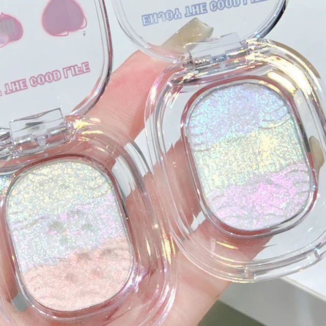 Glitter Eyeshadow Highlighter Mashed Potato High Gloss Shiny Crystal Brightening Bronzer Highlight Makeup Waterproof Chameleon