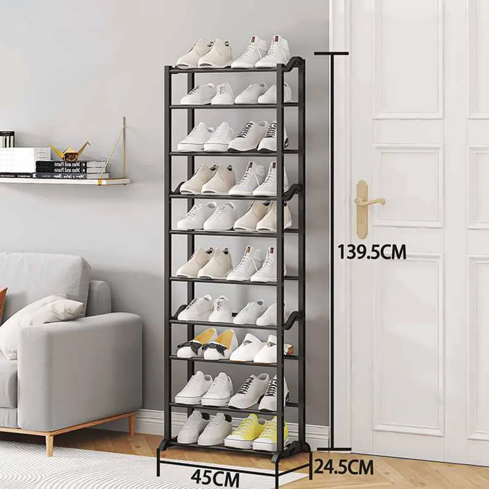 10 Tiers Shoe Rack 30 Pairs Sturdy Shoe Shelf Vertical Boot Organiser for Entryway Closets