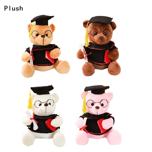 18 23cm Plush Graduate Bear Mascot Stuffed Animal Doll Sofa Throw Pillow Soft Comfort Sleeping Toy Graduation Gift 1