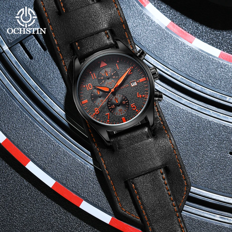 OCHSTI New 2024 Simple and Comfortable Multi functional Quartz Movement Waterproof Craftsmanship Series Watch Men's Quartz Watch