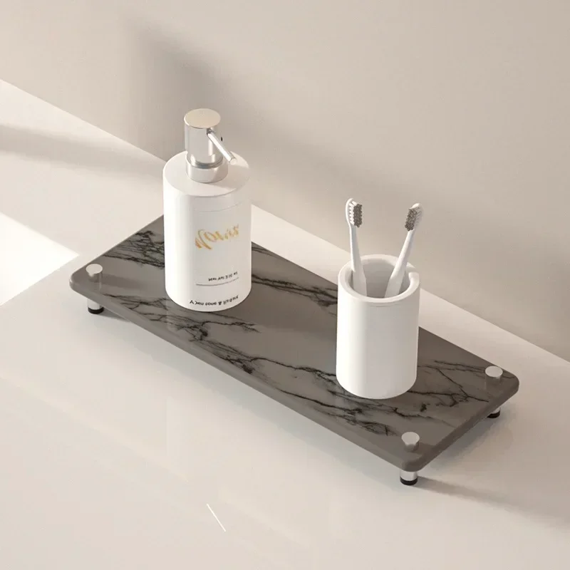 Diatom Mud Storage Rack Kitchen Sink Storage Absorbent Pad Bathroom Sink Light Luxury Marble Coaster  Bathroom Shelves 2
