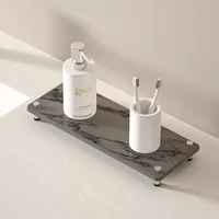 Diatom Mud Storage Rack Kitchen Sink Storage Absorbent Pad Bathroom Sink Light Luxury Marble Coaster  Bathroom Shelves 2