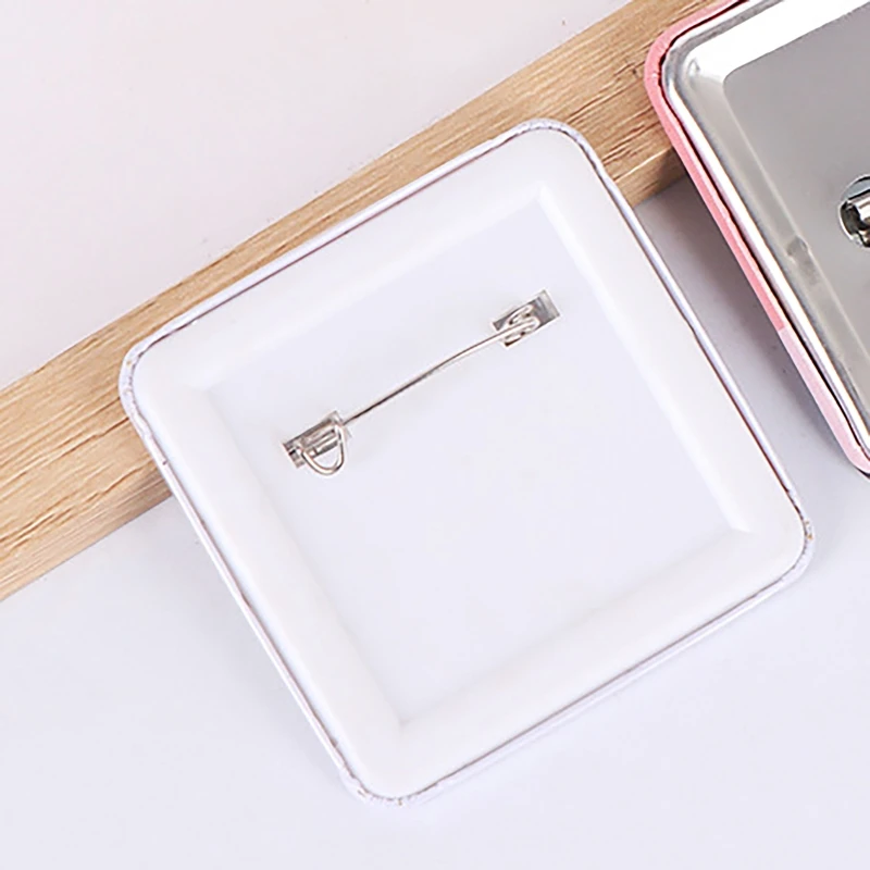 Button Making Supplies Square DIY Blank Pin 50x50mm