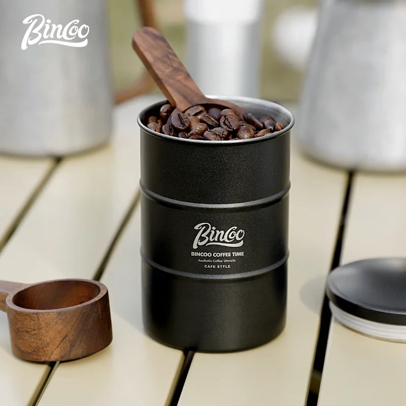 Stainless Steel Coffee Bean Airtight Cans Sealed Cans Outdoor Camping Kitchen Tin Storage Box Coffee Jar Canister Set 370ml 3