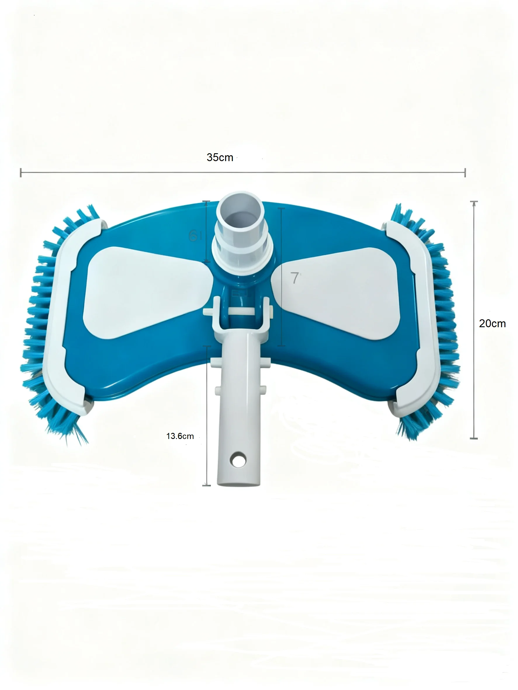 Portable & Durable Vacuum Head with Side Brushes for Efficient Pool Cleaning