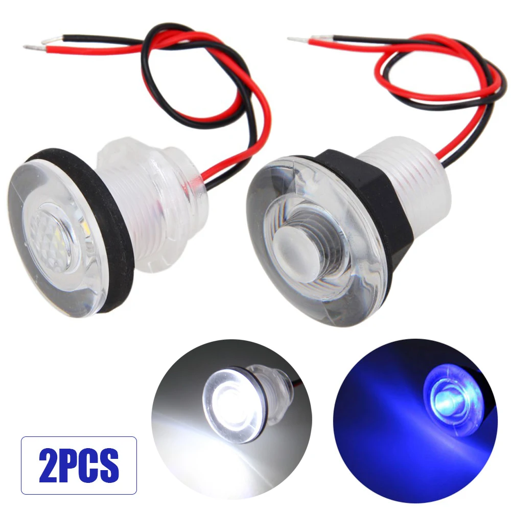 2PCSx White/Blue Light Marine Boat Yacht RV LED Boat Lamp Stair Light Waterproof 12V LED Marine Navigation Boat Light