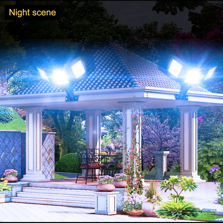 solar garden lights Foldable 3-Side 360° Solar Powered Street Light Garage Wall Lamp Outdoors FloodLight Remote Controll Human Induction Courtyard best outdoor solar lights