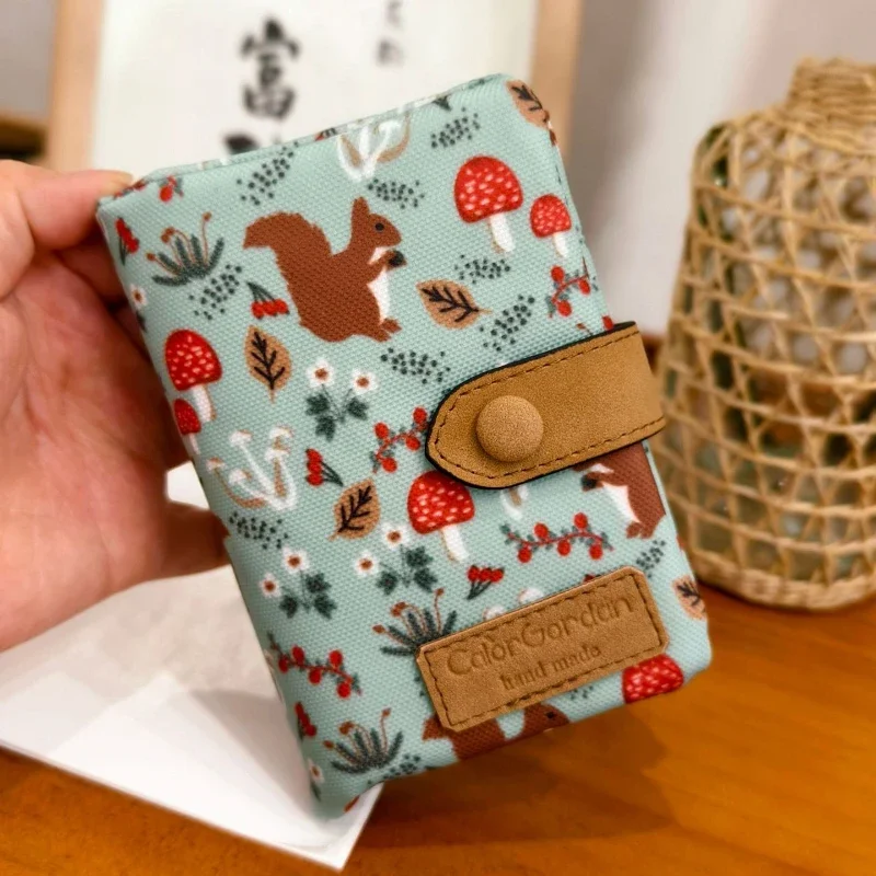 Women Cute Zipper Hasp Short Wallet PU Leather-Capacity Coin Purse Money Bag Frosted Printing ID Card Holder Girl Cute Clutch