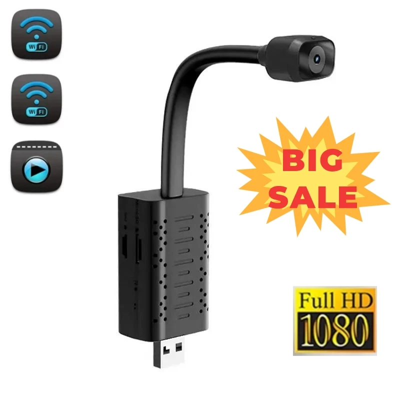 

Мини-камера 1080P HD с поддержкой Wi-Fi и USB