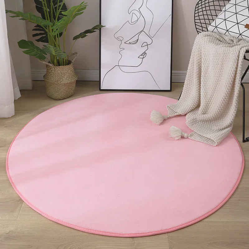 Round Coral Velvet Carpet Color Water Absorption Sofa Carpet Memory Foam Bedroom Living Room Children rug Yoga Mat floor mat,plush rug,decorative carpet,silk wool rug,plush carpet,non slip carpet,coral velvet rug