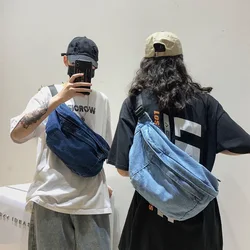 Unisex Crossbody Bag Shoulder Bag Girls New Denim for Women 2022 Large Capacity Messenger Bag Bolsos Para Mujer Hip Hop Belt Bag