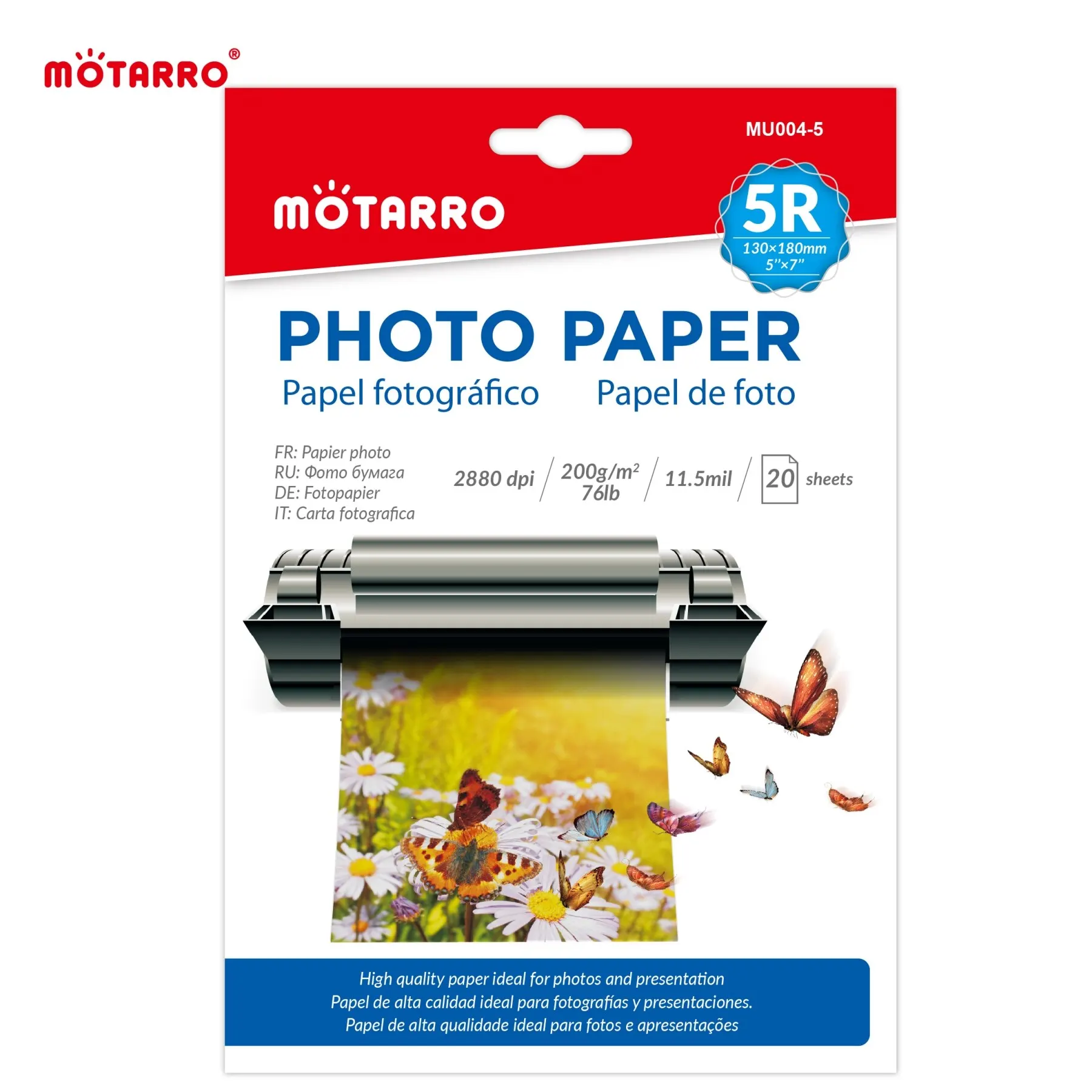 thumbnail image 1 of Papel Fotográfico Liuwei 20 Hojas 5R/A4 Brillante Secado Instantáneo, 1 of 5