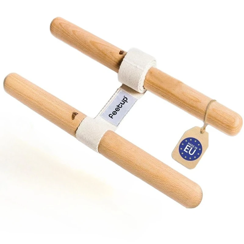 Portable Stretching Bar with Beechwood Handle - Resistance Band Fitness Tool for Yoga, Home Gym & Gymnastic Training (Compact)