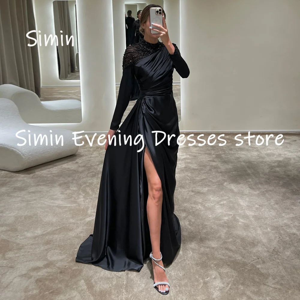 

Simin Satin Mermaid Scoop Neckline Ruffle Populer Formal Prom Gown Floor-length Evening Elegant Party dresses for women 2023