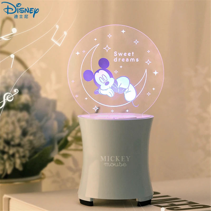 

Disney Mickey Mouse Wireless Bluetooth Small Speaker Bedside Table Night Light Sound Universal Illuminated Small Table Light