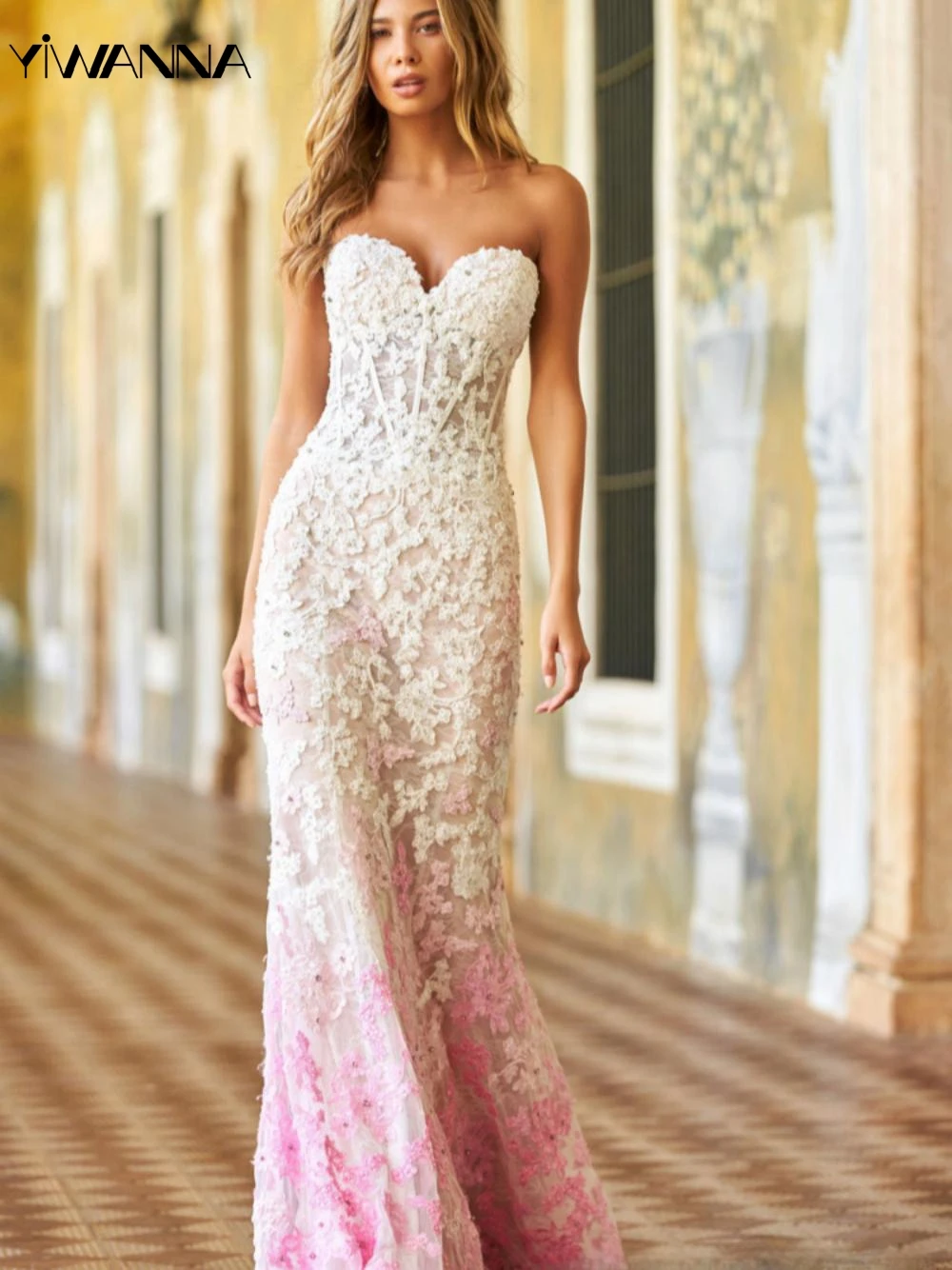 

Romantic Sweetheart Neck Evening Dress Classic Lace Appliques Prom Gown Elegant Straight Long Cocktail Dresses Robe De Mariée