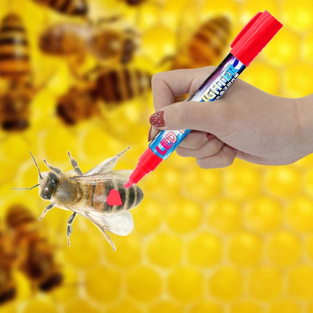 Nem Mérgező Méhek Marker Tollvíz-Alapú Festékjelző A Királynő Biztonságos Megjelölésére Egy Színes Doteeper Szerszámmal - Image 5
