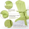 Adirondack Chair, Oversized Poly Lumber Fire Pit Chair with Cup Holder, 350Lbs Support Patio Chairs for Garden, Weather Resista 4